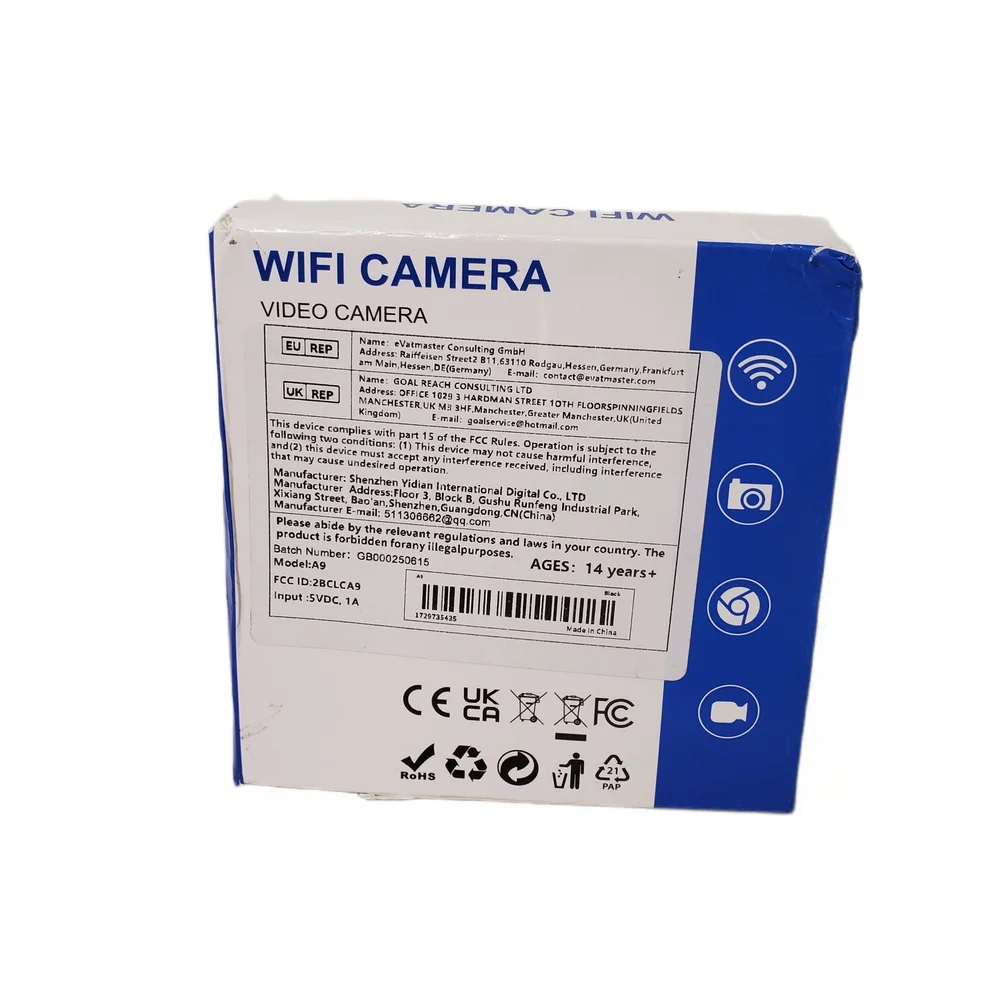 Electronics Video Camera Wifi Photo Casual Home Travel Black NIB NWT